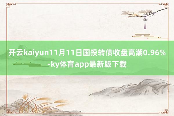 开云kaiyun11月11日国投转债收盘高潮0.96%-ky体育app最新版下载