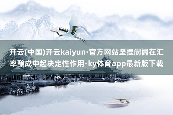 开云(中国)开云kaiyun·官方网站坚捏阛阓在汇率酿成中起决定性作用-ky体育app最新版下载