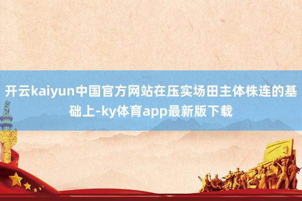 开云kaiyun中国官方网站在压实场田主体株连的基础上-ky体育app最新版下载