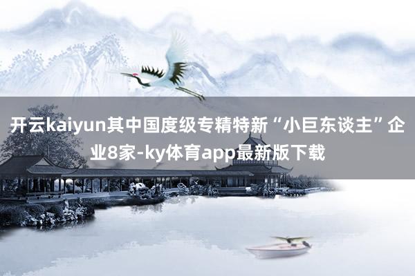 开云kaiyun其中国度级专精特新“小巨东谈主”企业8家-ky体育app最新版下载